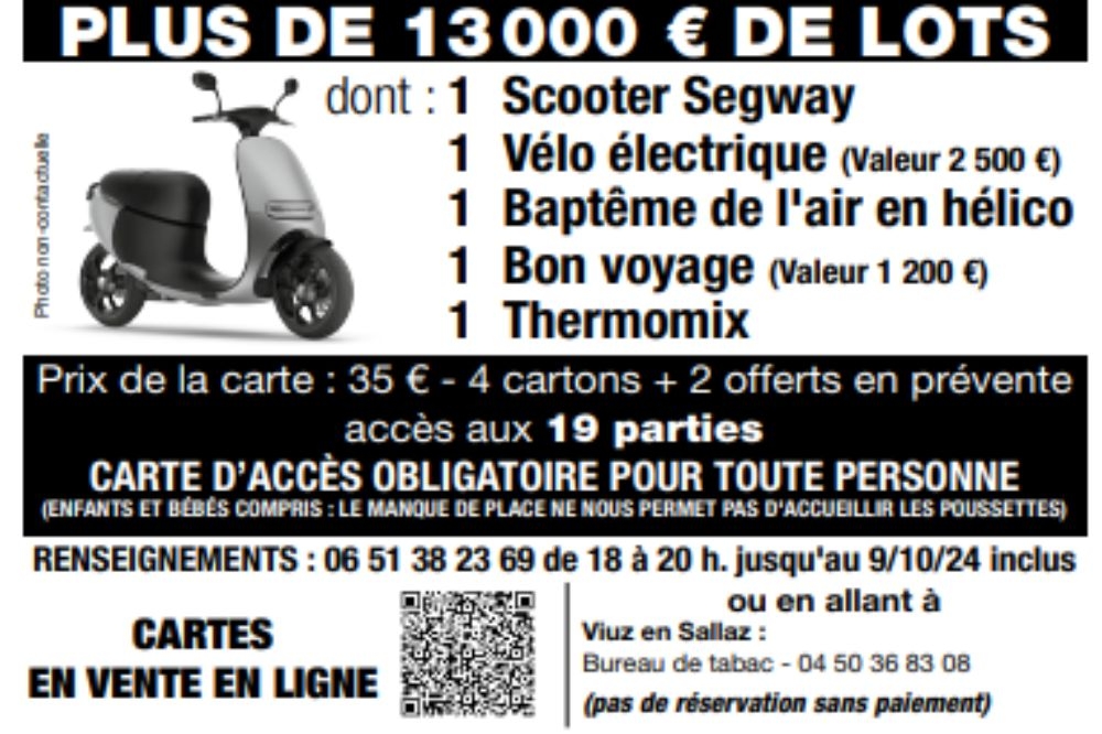 Loto du Ski Club de Viuz en Sallaz - Samedi 12 Octobre 2024